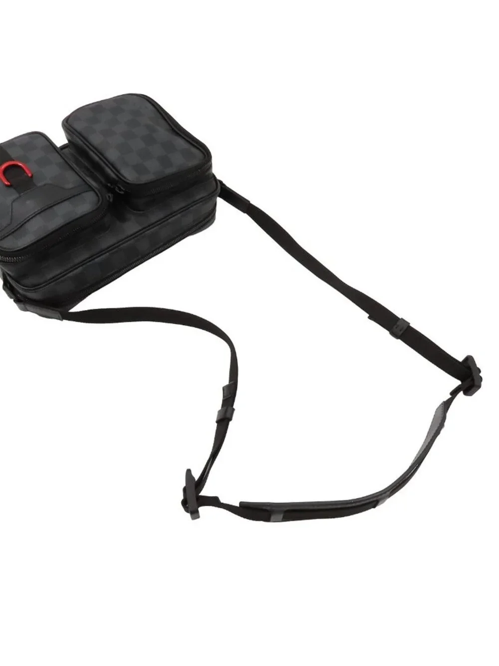 Louis Vuitton Utility Messenger Shoulder Bag Black Damier Graphite